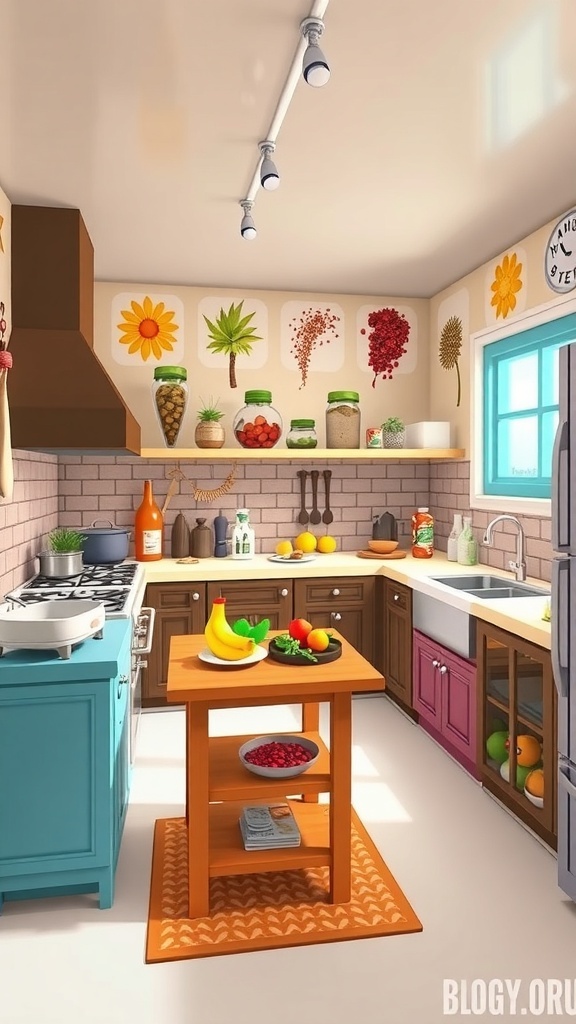 Bloxburg Seasoning Decals Guide A Bloxburg kitchen decorated with seasoning decals, highlighting a creative and immersive cooking environment.